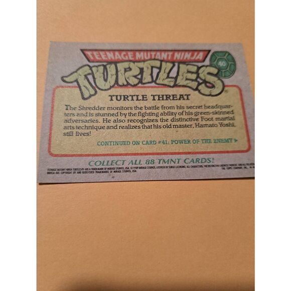 1989 Topps TMNT Trading Card 40 Teenage Mutant Ninja Turtles - Picture 3 of 3